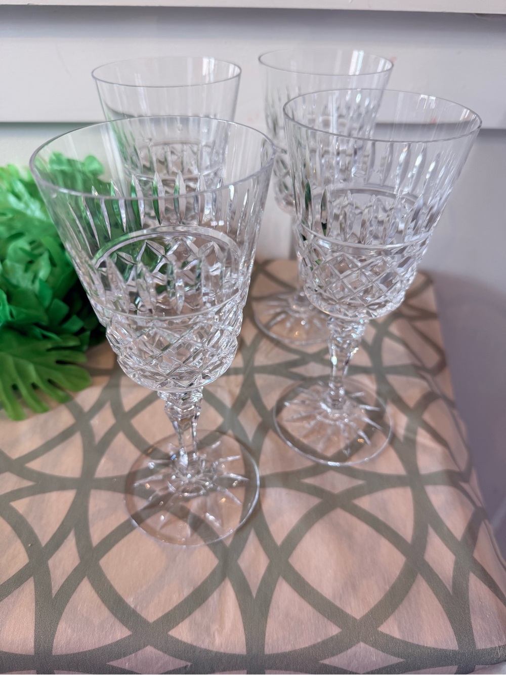 • Set of 4 Galway Crystal Rathmore Drinking Glasses